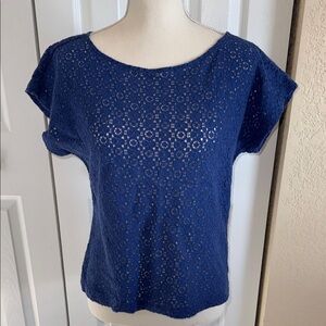 Ruby Rd. - Navy Blue Lace Women's Top